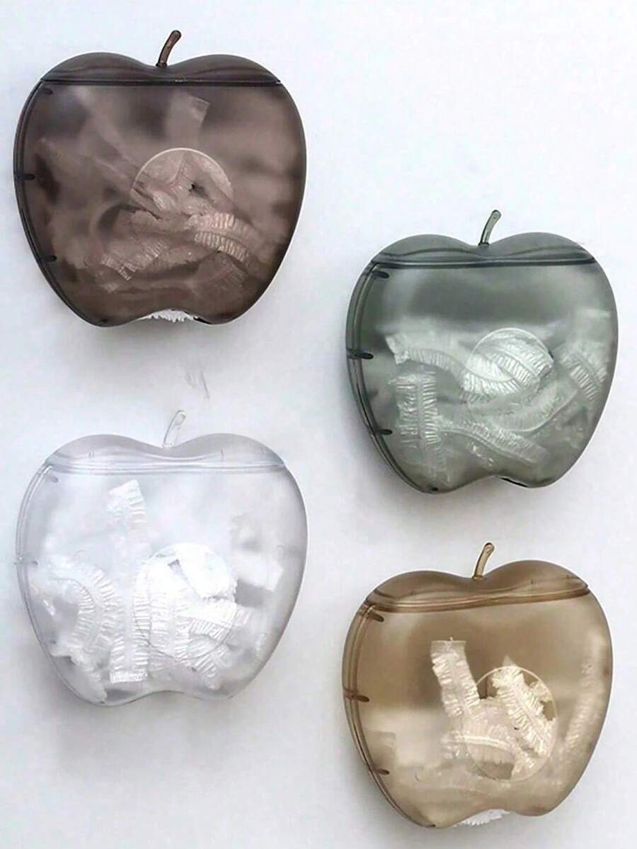 Plastic Bag Storage Rack, Apple-Shaped Bag Dispenser, Wall-Mounted Storage Box, Space-Saving Bag Organizer, Elastic Packaging Bag Storage Rack, Multi-Functional Durable Storage Rack, Suitable For Home, Office, Kitchen, Bathroom, Can Store Trash Bags, Shower Caps, Etc., Dust-Proof Box, Bathroom Storage, Kitchen Container - Multicolor - View 1