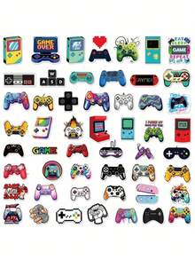 50PCS Game Controller Stickers, Aesthetic Stickers, High Quality Stickers Scrapbook, Decorative Paper, Journaling, Laptop, Bumper, Skateboard, Water Bottles, Computer, For Gift Bags, Envelope Seals, Party Decoration School Supplies - Multicolor - View 5