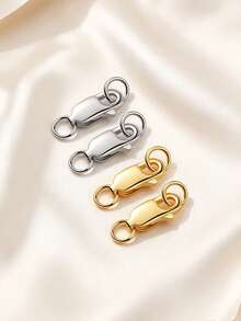 Stainless Steel Lobster Claw Clasps With Closed Jump Rings & 14K Gold Necklace Clasp & Connectors For Jewelry Making, Bracelet Extender - Connectors - View 7