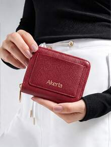 Set Kotak Hadiah Dompet Clutch Wanita Baru, Dompet Koin dan Tempat Kartu INS Gaya Korea, Dompet untuk Pacar dan Ibu - Merah - View 9