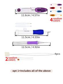 1 Set Kit de Punch Needle DIY, incluye 1 Punch Needle de longitud fija, 1 Punch Needle reemplazable y 1 tijera de color aleatorio con funda - Multicolor - Ver 14