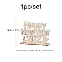 2027 HAPPY NEW YEAR Party Decoration Wooden Tabletop Ornament Holiday Celebration Plaque - New Year - View 2