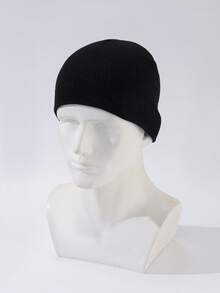 1pc Men's Fashion Versatile Short Beanie Knit Hat Woolen Cap Suitable For Autumn/Winter Warmth Daily Wear - A - View 1
