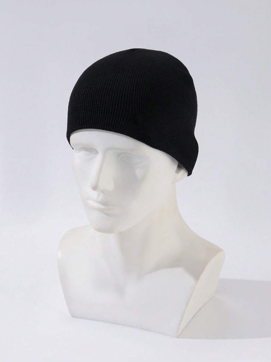 1pc Men's Fashion Versatile Short Beanie Knit Hat Woolen Cap Suitable For Autumn/Winter Warmth Daily Wear - A - View 1