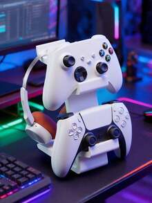 Dudukan Pengontrol Game & Headset Universal 2-in-1, Dudukan Pengisian Daya Terintegrasi Headset/Pengontrol yang Tahan Lama, Pengatur Meja Minimalis, Kompatibel dengan Pengontrol PlayStation 5 / Series X/S / Pro. Ciptakan Pengalaman Bermain Game yang Imersif, Dudukan Display Gamer Profesional, Desain Kokoh dan Stabil. - View 10