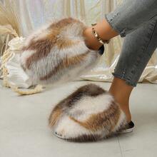 Beach Casual Plush Warm Slippers - Multicolor - View 6