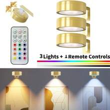 1/3/6pcs RGB Wireless Metal Picture Light Battery Operated LED Picture Light, Wall Sconce, Fairy Light, Lamp, Night Light, Book Light, With Magnetic Wireless Wall Sconce, Floor Lamp - Adjustable Color Temperature, Timer, Remote & Press Control - RGB 13 Colors - View 13