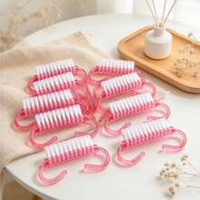 100/50/20/2 buah Sikat Pembersih Kuku Gagang Plastik Warna-warni, Sikat Kuku Kecil Berbentuk Tanduk dengan Pegangan Mudah, Cocok untuk Membersihkan Kuku Kaki dan Tangan, Unisex - Berwarna merah muda - View 4