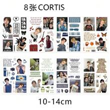 8pcs CORTI/S Collage Stickers, K-Pop Idol DIY Journaling Material, Phone Case Decorative Stickers, Christmas Halloween Birthday Gift For Fans - Multicolor - View 7