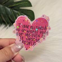 Pink Heart "I Am Allowed To..." Is A "Declaration Of Liberation" For People-! Sticker - Durable Smooth Surface, Self-Adhesive Bumper Sticker, Suitable For Car, Window, Laptop, Truck, Phone Case, Tablet, Notebook, Lorry - one-size - View 10