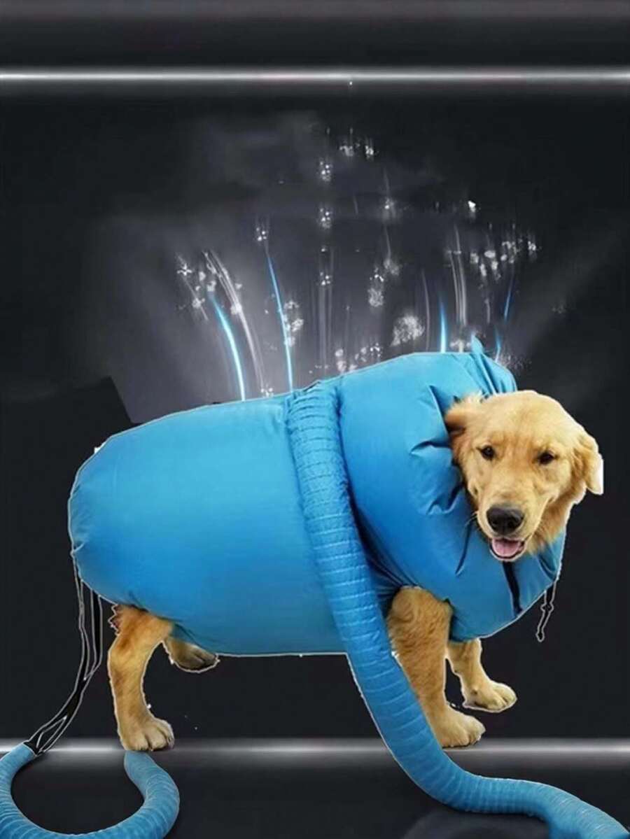 1pc Pet Drying Bag, Anti-Hair Fly, Travel Drying Bag, Blue Portable Compact Style, Suitable For Home And Travel, Small Dogs, Medium Dogs, Large Dogs