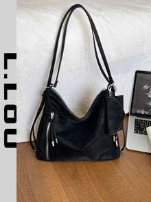 Tas Wanita Terbaru Musim Gugur 2026, Kualitas Premium, Desain Niche Minimalis, Tas Selempang Bahu - Hitam - View 2