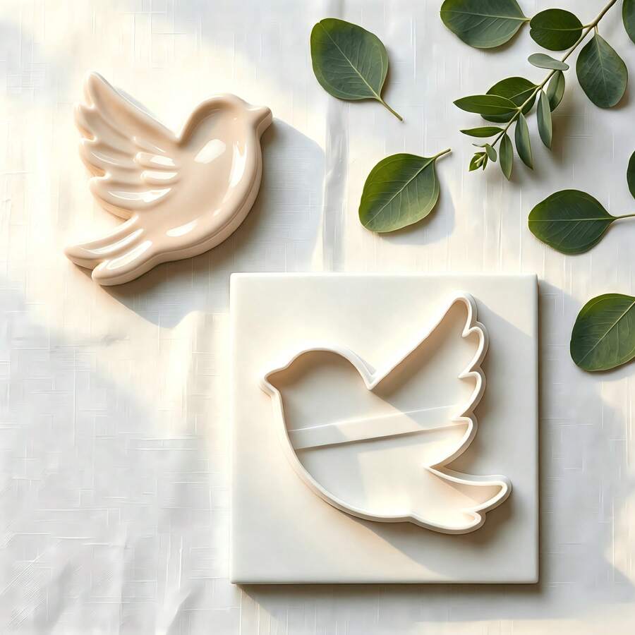 Small Bird Shaped Clay Polymer Cutter, Suitable For Making Hanging Decorations And Jewelry Trays, Used For Placing Rings And Earrings - White - View 1