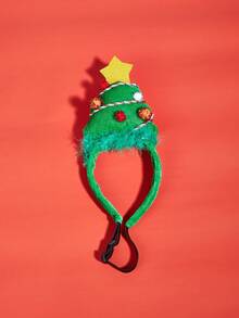 Festive Christmas Tree Dog Headband, Adjustable Pet Xmas Decor Headpiece, Holiday Party Accessory Fits Large Dogs - Multicolor - View 5