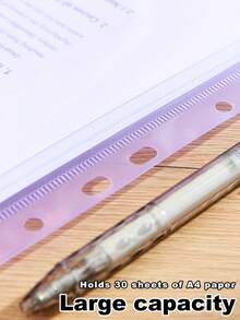 12/6Pcs 11-Hole Clear Multi-Color Snap Button A4 File Bag Transparent Plastic Document Pouch For School Office Back To School Stationery Organizer For Students Teachers Office Portable Waterproof Paper Storage Holder For Exams Meetings Daily Use Pro - Sets - View 3