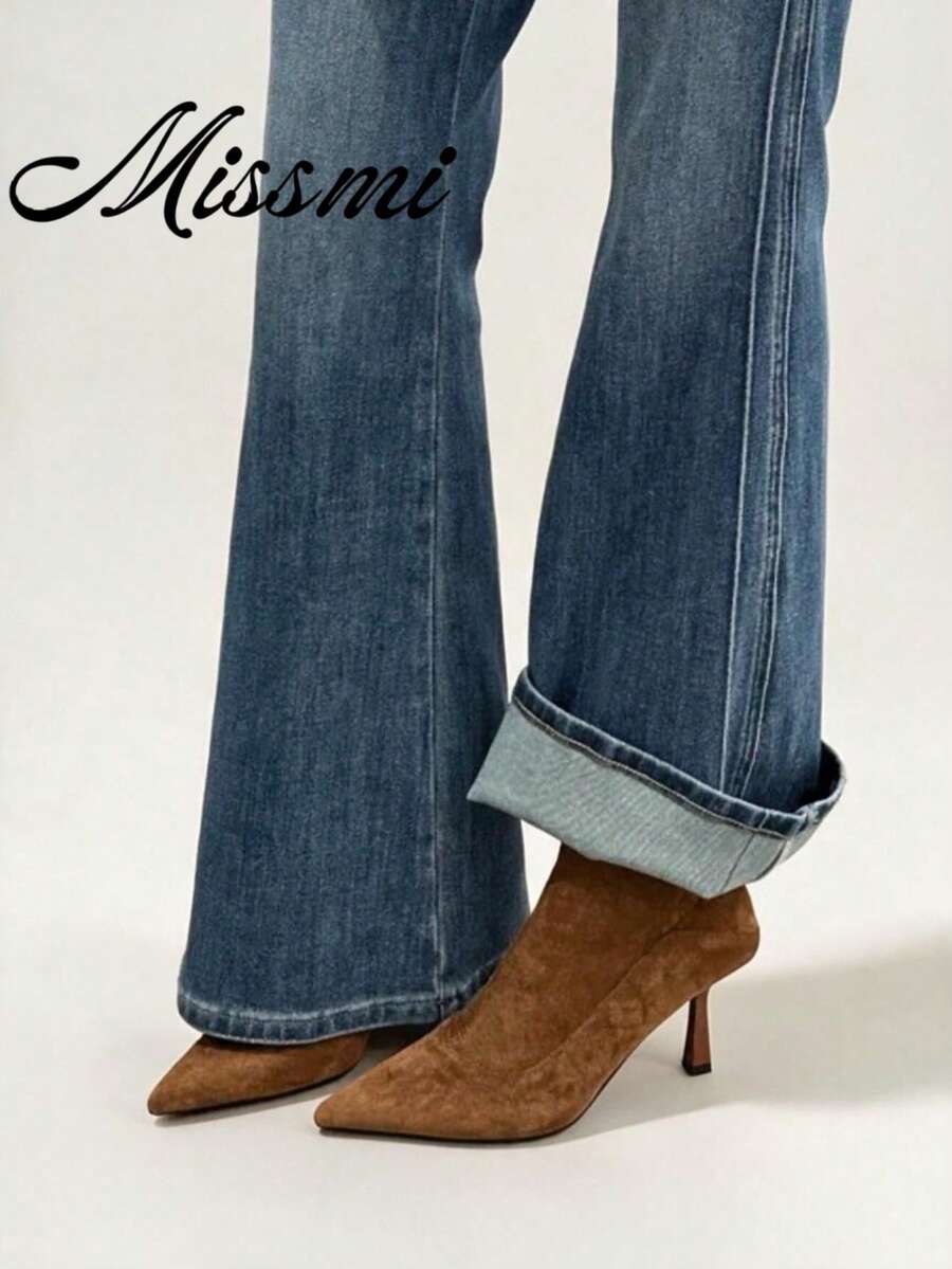 2025 Autumn/Winter New European & American Pointed Toe High Heel Ankle Boots, Slim Fit Patchwork Ankle Boots, Retro Brown Ankle Boots, Kitten Heels
