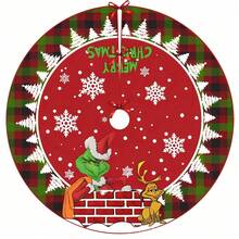 The Grinch 1pc Christmas Tree Skirt, Multi-Pattern Christmas Tree Base Cover, Holiday Theme Home Party Christmas Decoration - Multi-color - View 15