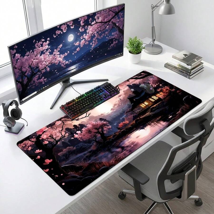 1pc Cherry Blossom Pattern Mouse Pad, High-Definition Artistic Design ...
