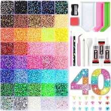 60 Colors Jelly Resin Flat Back Rhinestones Luxury Set, 48,000pcs Resin Rhinestones, Handmade DIY Material Kit, Suitable For DIY Hats, Water Cup Rhinestone Decoration, Diamond Painting, Wide Range Of Uses - Multi-color a - View 10