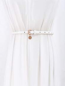 1pc Ins Minimalist Vintage Waist Belt, Fashion Commuter Style, High-Quality Artificial PU, Versatile Multi-Color Thin Belt - Pin Buckle Belt - View 16