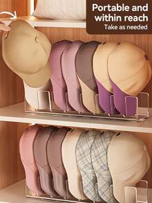 Hat Storage Rack, Hat Display Stand, Desktop Storage, Bedroom Storage, Can Hold Up To Seven Hats, Organizes Baseball Caps And Snapbacks, Wardrobe Hat Organizer, Suitable For Bedroom, Wardrobe, Vanity, Office, And Entryway, Wardrobe Storage - Multicolor - View 3