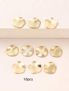 10pcs Gold Round Disc Pendants For Earrings And Bracelet Charms - Yellow Gold - View 5