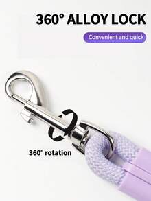 1pc Reflective Dog Leash With Comfortable Padded Handle, Braided Nylon, Shock Absorbing Outdoor Training Pet Lead For Large/Medium/Small Dogs, 360° Swivel Tangle-Free Snap Hook - Multicolor - View 6