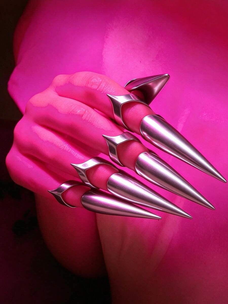 10pcs/5pcs Cosplay Cat Claw Nail Props Gothic Style Pointed Finger Claws Nail Covers Halloween Role Play - Multicolor - View 1