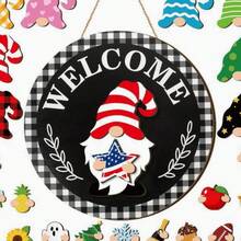 New Wooden Decorative Holiday Sign Hanging Plaque Christmas Halloween Wooden Decor - A - View 3