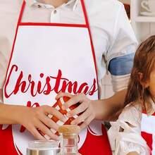 Christmas Apron Set 5pcs, Red Santa Claus Series Apron, Size 20.4x28.3 Inches, Suitable For Kitchen Cooking, Chef, Barber, BBQ Scenes, Ideal For Home, Friends, Couples And Christmas Party Decoration - Multicolor - View 5