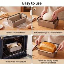 1/3PCS Cross Handle Silicone Baking Mat, Toast Bread Release Mat, Heat-Resistant Non-Stick Baking Tray Mat, Home Oven Baking Tool, Reusable, Easy Release, Suitable For Oven And Microwave, Compatible With Toast, Cake, Egg Tart, Pie, Macaron. Multiple Colors Available, Fits Standard Toast Box, Beginner-Friendly, Essential Kitchen Baking Tool For Home DIY Bread And Pastries, Durable And Wear-Resistant, Foldable Storage, Must-Have Tool For Baking Enthusiasts. - View 8