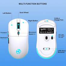 HXSJ A New USB Wireless Mouse With Colorful Lighting 2.4G Optical Technology Rechargeable Plug-And-Play Suitable For Home And Office Use - View 3