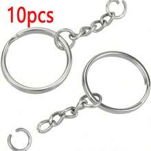 10/30/50/100pcs Metal Open Jump Rings Connector, Keychain Pendant Jewelry Making Accessories - Silver - View 12