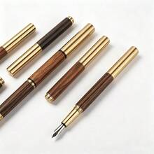 Vintage Wood Grain Fountain Pen Brass Metal Cap Natural Wood Barrel Signature Pen Business Writing Gift For Men Collection - 1099 - View 9