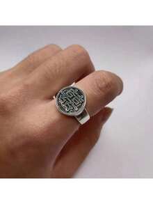 1PC Poker Ring For Men, Fashionable, Square Design, Red Hearts, Black Spades, Red Peaches, High-End Feel, Dragon Ring, Unique Ring - Multicolor - View 1