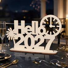 2027 HAPPY NEW YEAR Party Decoration Wooden Tabletop Ornament Holiday Celebration Plaque - New Year - View 7