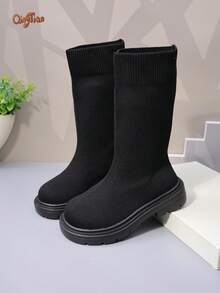 Christmas Kids Casual Boots For Daily Wear - Black - View 2