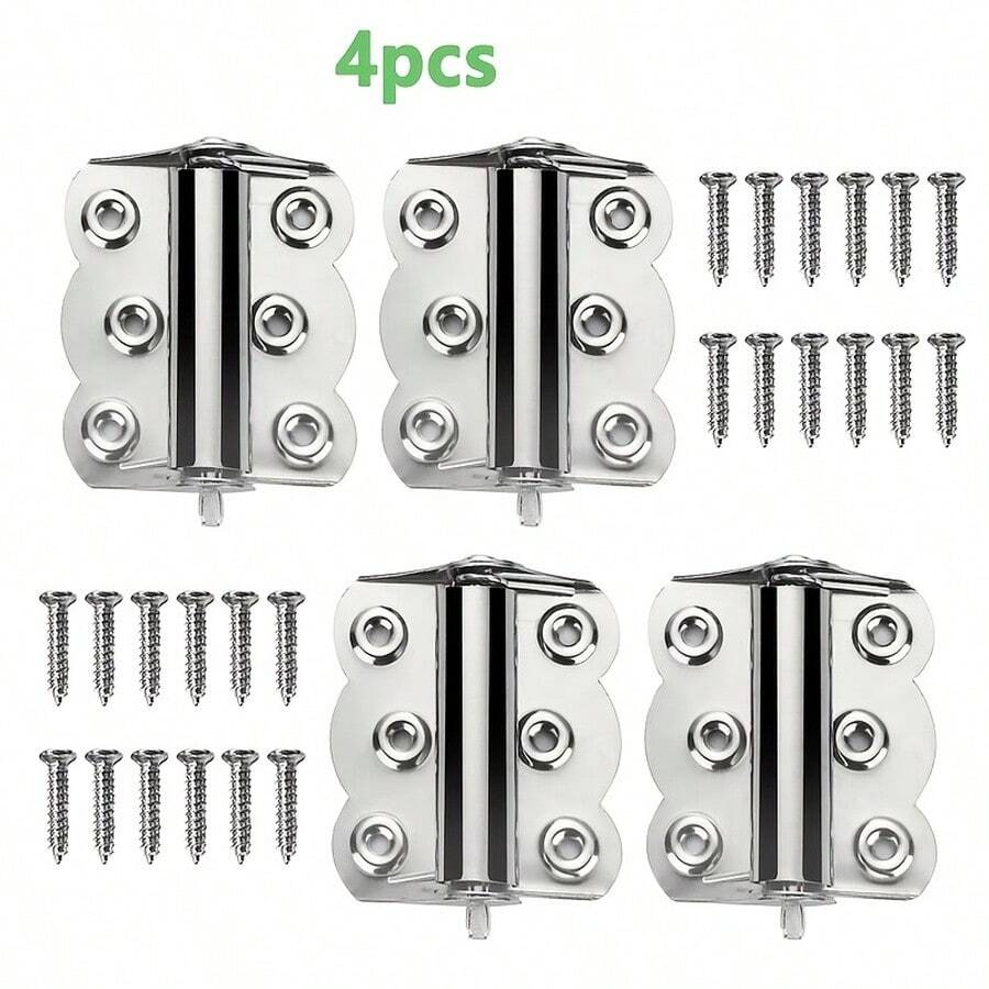 4 buah Engsel Kupu-kupu Stainless Steel, Untuk Penutup Pintu Otomatis, Cocok Untuk Pintu Geser, Jendela Dengan Kaca Datar Dan Jendela Kasa, Engsel Pegas Kupu-kupu 3 Inci Dengan Sekrup - perak - View 1