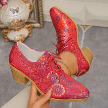 1 Pair Floral Lace-Up Minimalist Home Office Outdoor Spring Autumn Versatile Shoes - Red - View 6