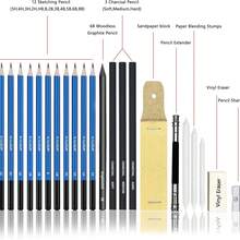 145 Drawing Set Sketching Kit, 145 Pack Drawing Pencils, Drawing Supplies Include Metallic, Colored, Charcoal Pencils, Professional Art Supplies - 145-piece Drawing Pencil Set - View 5