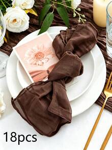 6/12pcs Minimalist Fresh Linen Napkins, Skin-Friendly And Absorbent, Suitable For Parties, Weddings, Restaurants, Table Decor, Breathable And Lightweight - Multicolor - View 33