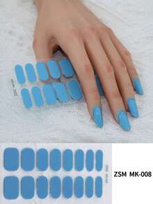 Christmas Gel Nail Strips, Nail Gel Stickers Work With Any UV Lights, Long-Lasting Nail Wraps, Stick On Nails For Women Easy To Apply & Remove - Navy Blue - View 7
