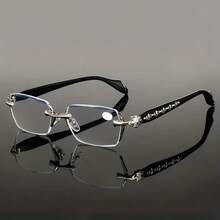1 Pair Women's Rimless Fashion Polygon Glasses, High-End Decorative Style, Suitable For Office Wear - Multicolor - View 7