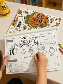32-Page Spanish Alphabet Coloring And Tracing Book For Kids, Educational And Fun With Cute Illustrations, Ideal For Early Learning And Handwriting Practice, Perfect Gift For Preschoolers To Learn Letters And Vocabulary, Suitable As Birthday, Christmas, And Back-To-School Gift - Multicolor - View 4