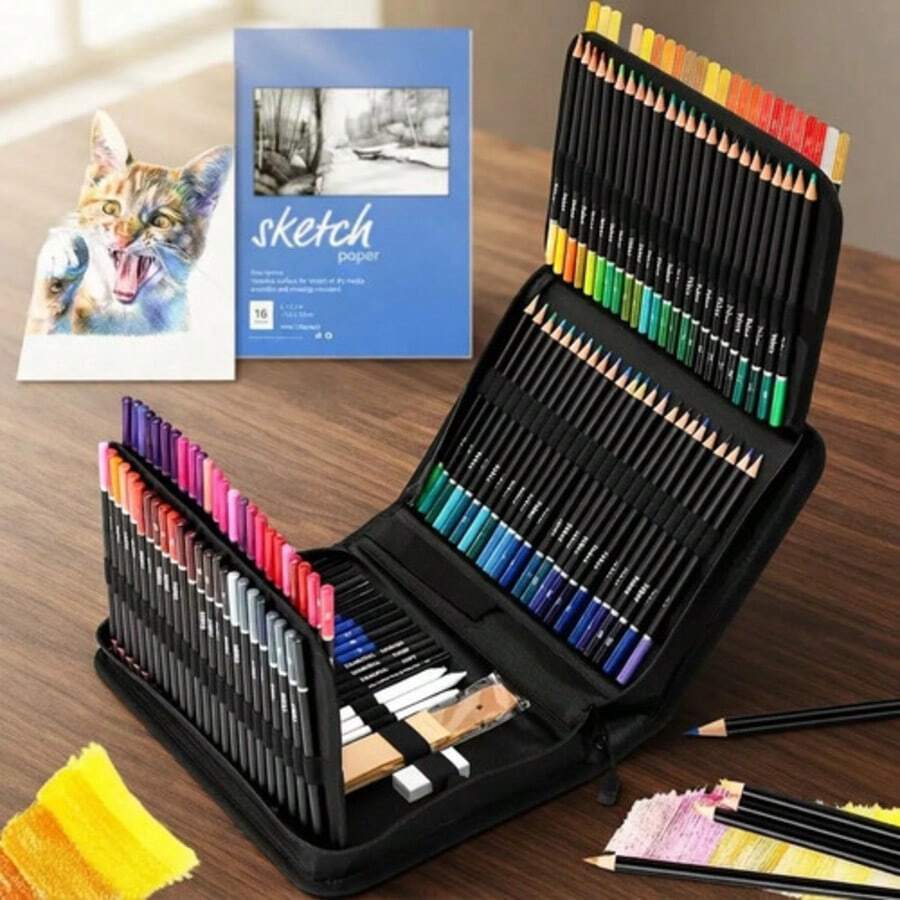145 Drawing Set Sketching Kit, 145 Pack Drawing Pencils, Drawing Supplies Include Metallic, Colored, Charcoal Pencils, Professional Art Supplies - 145-piece Drawing Pencil Set - View 1