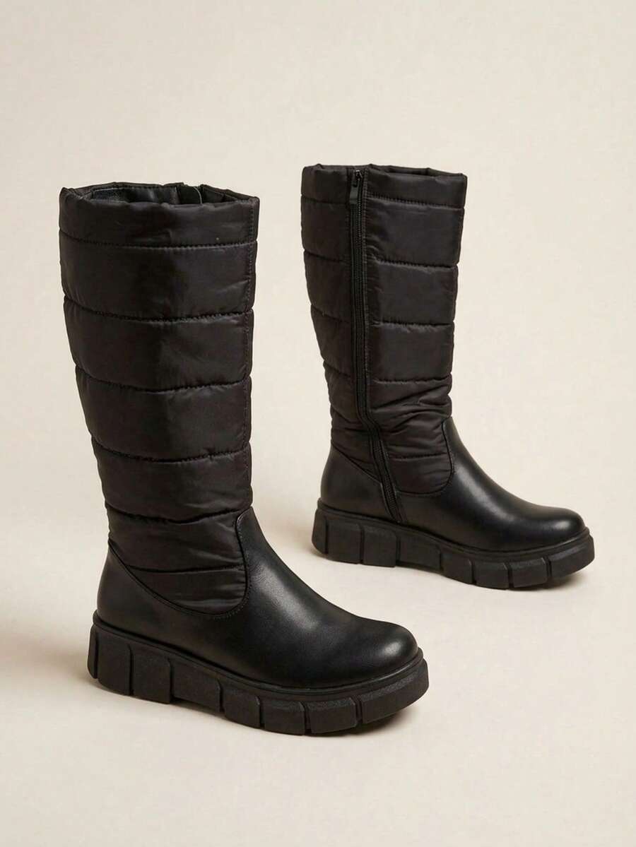 Women Mid-Calf Boots - Black - View 1