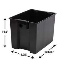 Large Garage Plastic Stacking Open Storage Bin, Black, No Lid | SHEIN USA