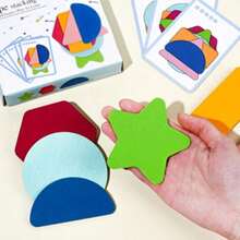 New Educational Kids Geometric Shape Recognition Stacking Board, Shape & Color Learning Creative Puzzle Toy For Boys And Girls, Desktop Teaching Toy, Christmas Gift - Multicolor - View 7