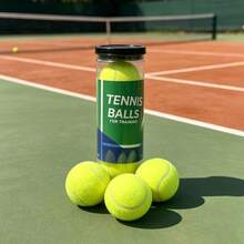 3 quả/gói bóng tennis tập luyện, bóng tennis nỉ độ đàn hồi cao bền bỉ trong xô trong suốt, bóng tennis tập luyện cho người mới bắt đầu, tập luyện sân ngoài trời, thể thao vận động - Màu vàng - Xem 1