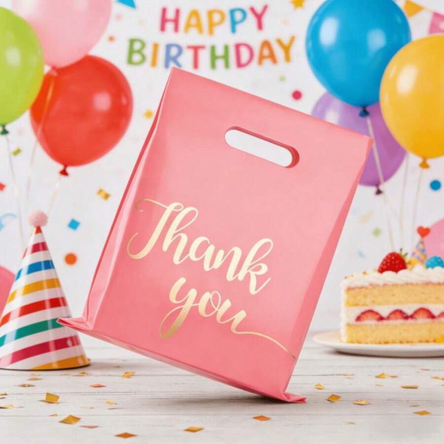 50PCS Thank You Tote Bags, Jewelry Pouches, Retail Shopping Bags, Gift Packaging Bags, Elegant "Thank You" Design, Small Gift/Item Packaging Bags - Multi-color Thank You Gift Bags 2 - View 1